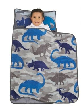 Everything Kids Blue Dinosaurs Toddler Nap Mat, Preschool Boy, Polyester